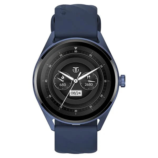 Titan Crest with 3.63 cm AMOLED Display with AOD, Functional Crown, BT Calling, Premium Smartwatch with Black Strap