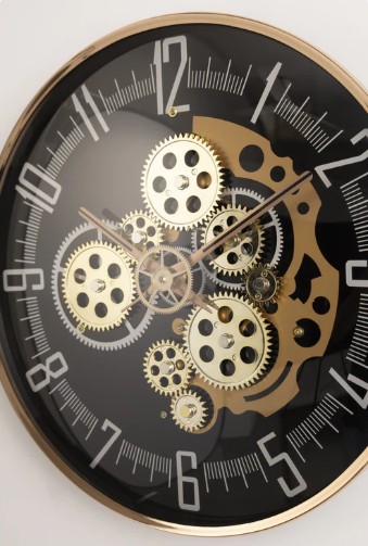 Vintage Vanguard Luxury Wall Clock With Moving Gear Mechanism premium wall clocks