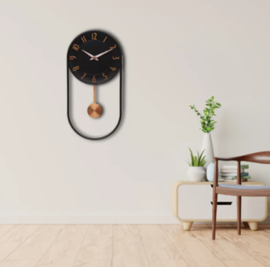 PendulumWave wall clock (black) metal clock for wall