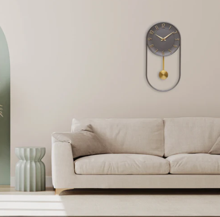 Pendulum Wave Wall Clock Metal wall clocks for living room