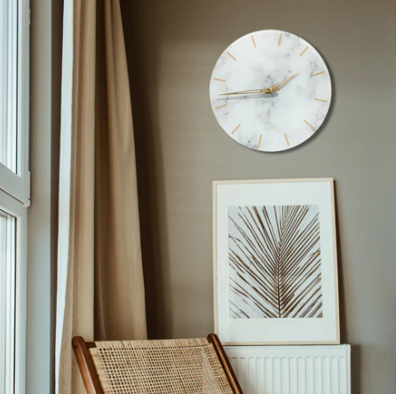 Whispering White Wall Art Modern Clock For Wall