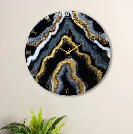 Time Tides Resin Wall Art Hand Made Wall Clock
