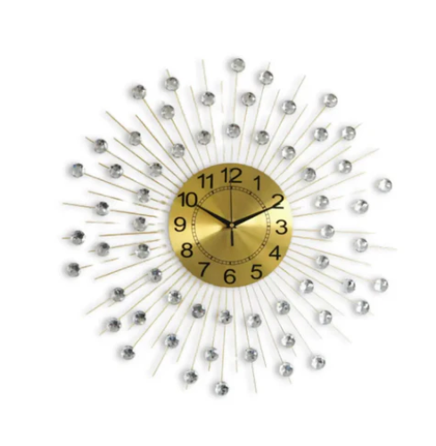 Diamond Wall Clock With Golden Spike Wall Clock Big Size