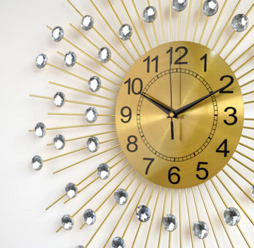 Diamond Wall Clock With Golden Spike Wall Clock Big Size