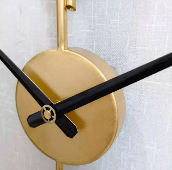 Gold Metal Double Frame Wall Clock Unique Design Wall Clock
